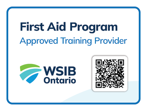WSIB Ontario First Aid Program badge, issued by Assured Response, the approved training provider